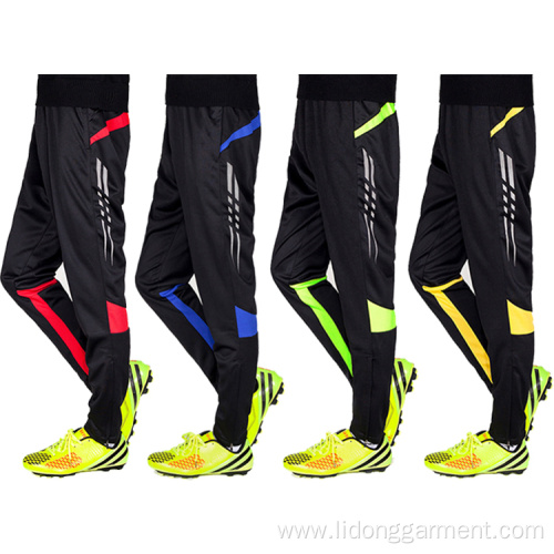 Custom Cheap Zipper Pocket Polyester Soccer Long Pants